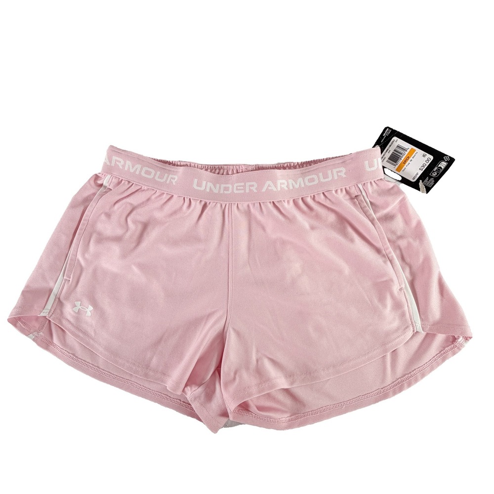 Under Armour Shorts Women S Pink Tech Play Up Running Athletic Pockets 3"